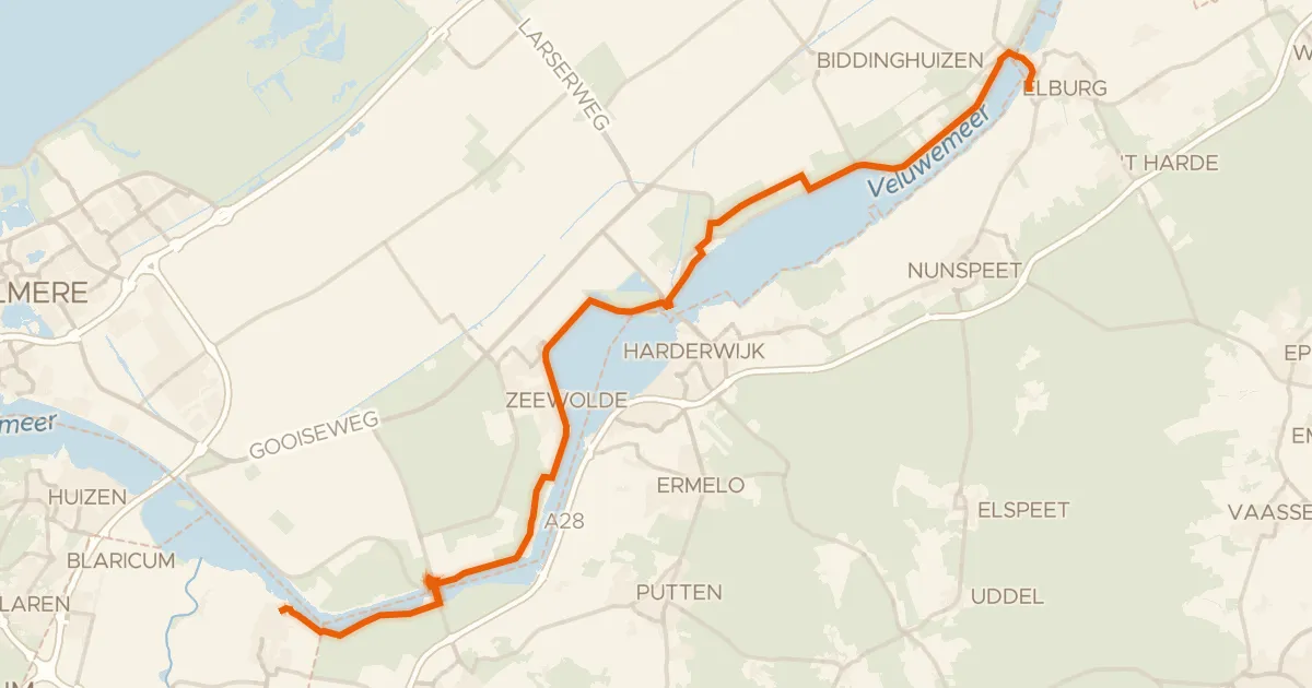 Map of the cycling route NAP-route - 06 - Elburg - Spakenburg