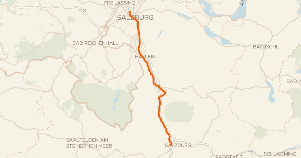 Kaart van de fietsroute Alpe Adria Radweg Etappe 1