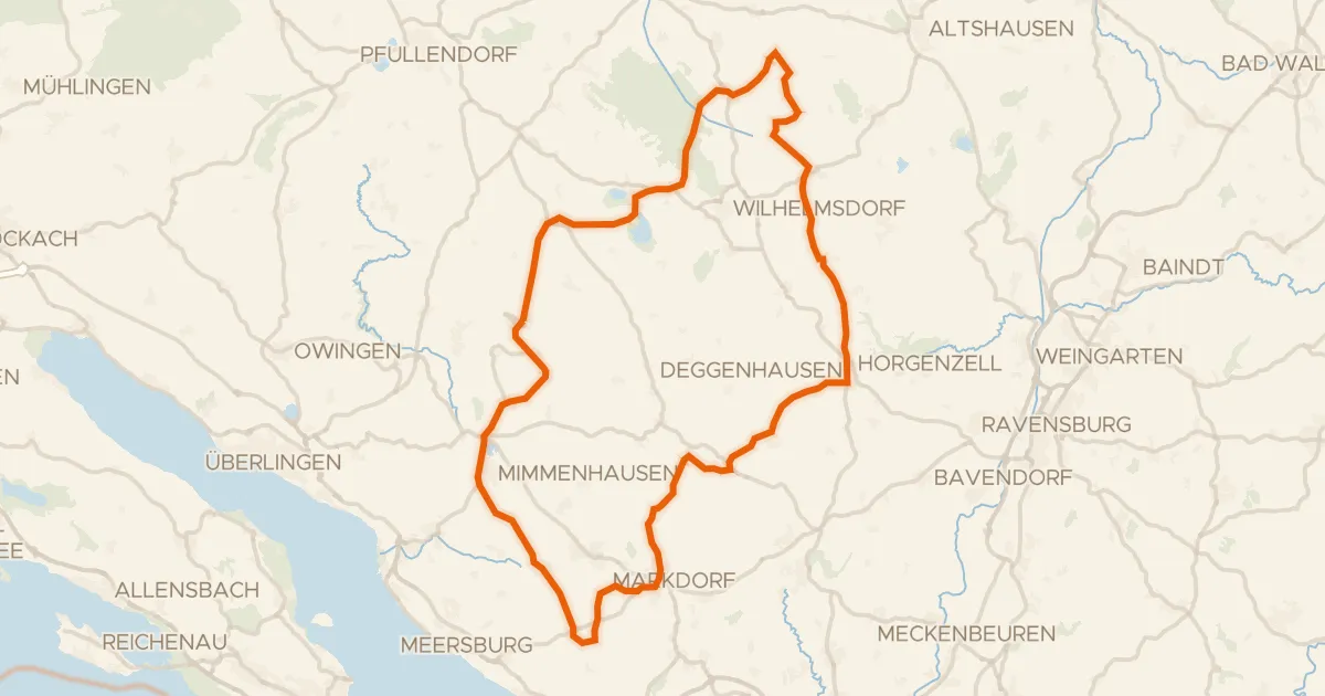 Kaart van de fietsroute Rondje Schloß Königsegg en Pfrunger-Burgweiler Ried