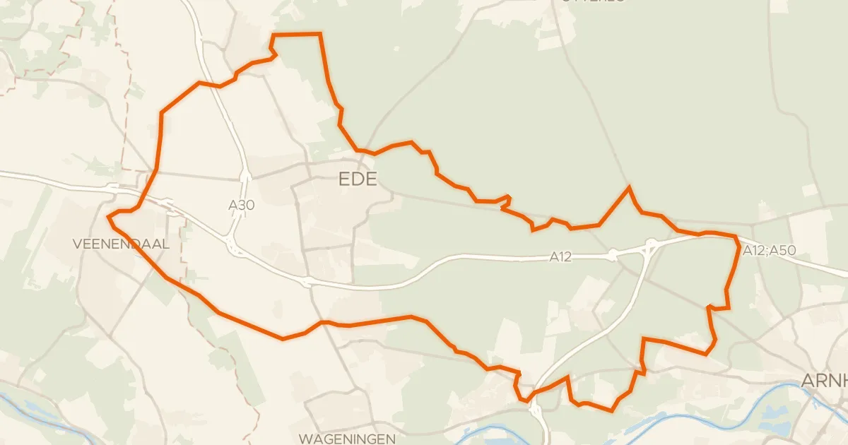 Map of the cycling route Rondje De Vriendschap en De Hoge Veluwe