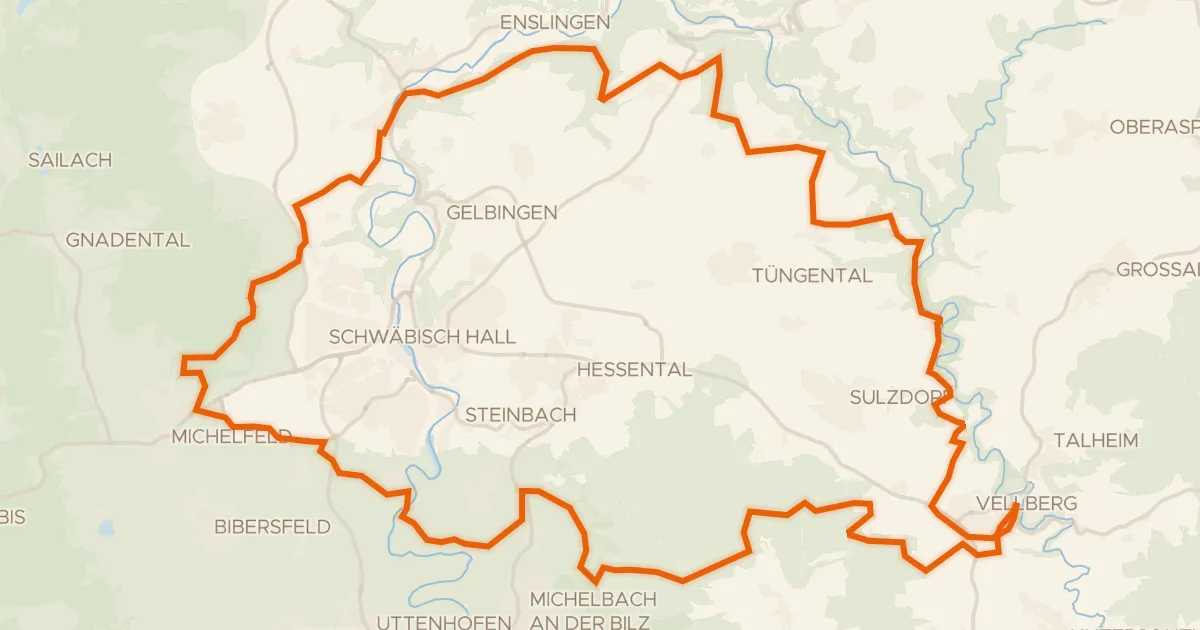 Kaart van de fietsroute Rondje Geyersburg en Burg Hohenstein