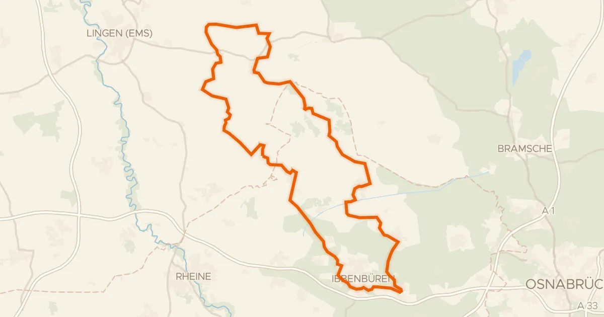 Kaart van de fietsroute Töddenland Radweg