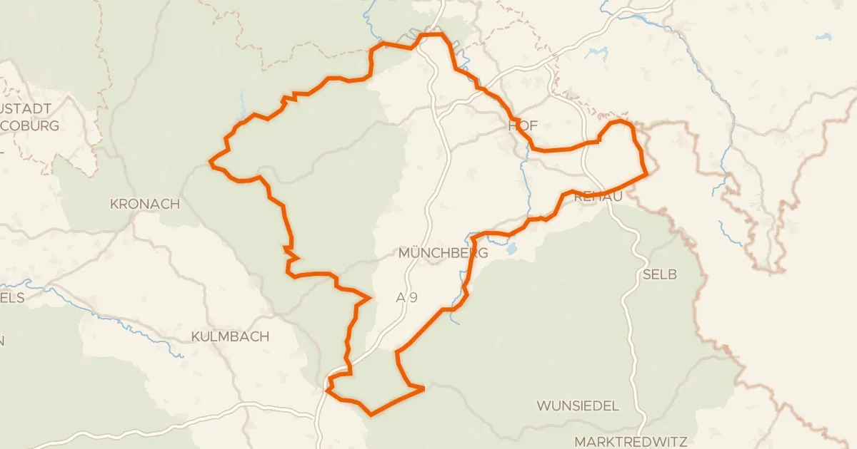 Kaart van de fietsroute Durch Bayerns steinreiche Ecke