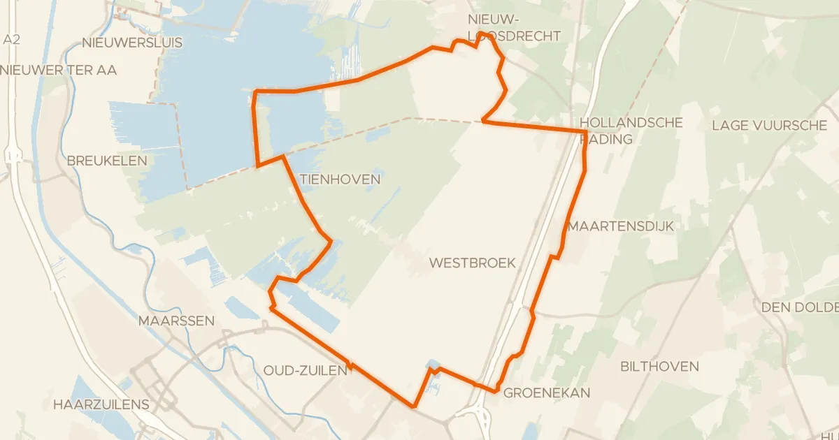 Kaart van de fietsroute Noorderparkroute