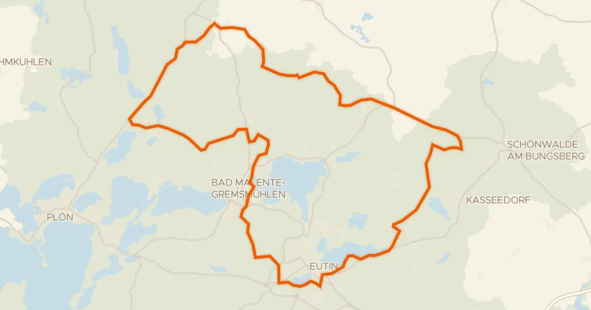 Map of the cycling route Rondje Rantzau en Dannauer See und Umgebung