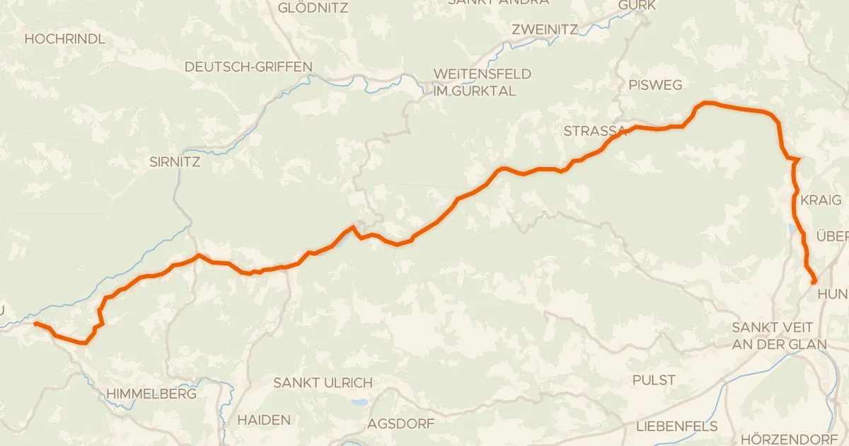 Map of the cycling route Wimitzerweg