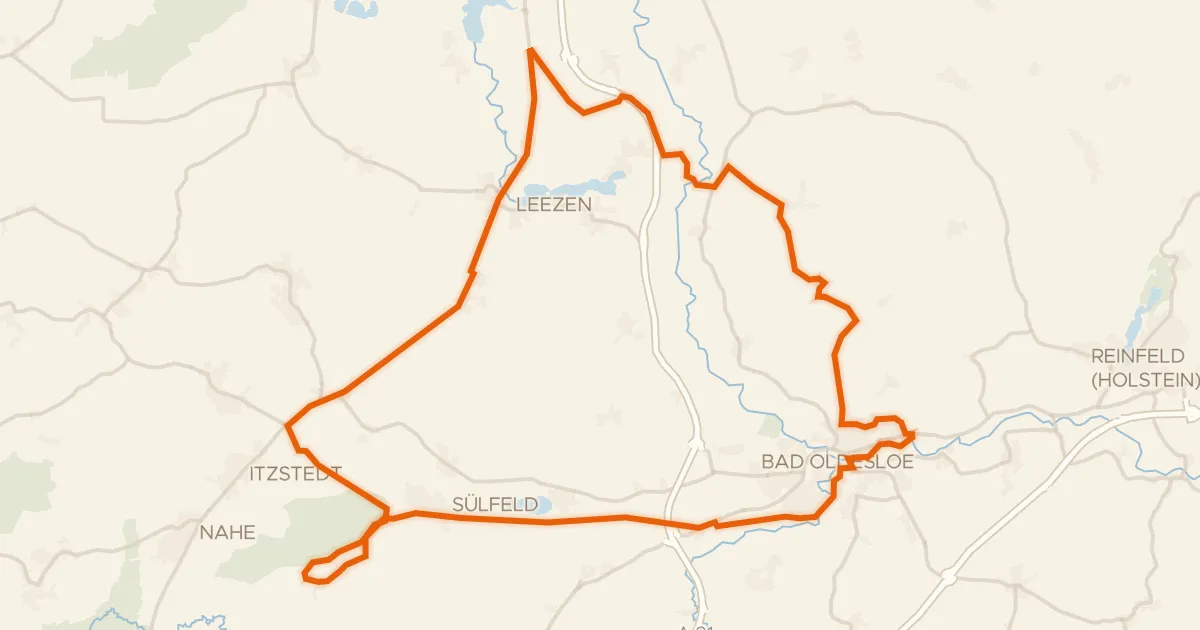 Map of the cycling route Rondje Nienwohlder Moor en Trave