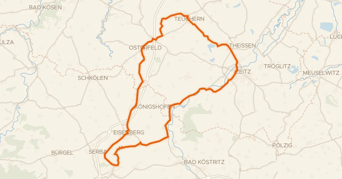 Kaart van de fietsroute Rondje langs Schloss Moritzburg en Weiße Elster