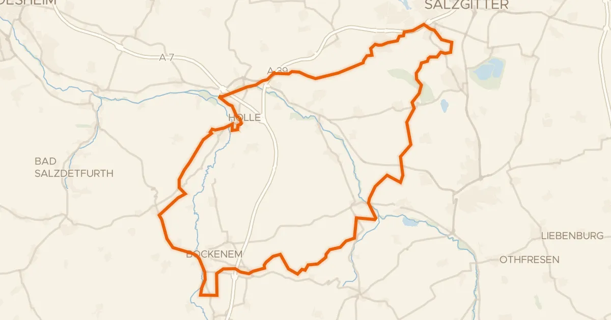 Map of the cycling route Rondje Schloss Salder en Sauberge