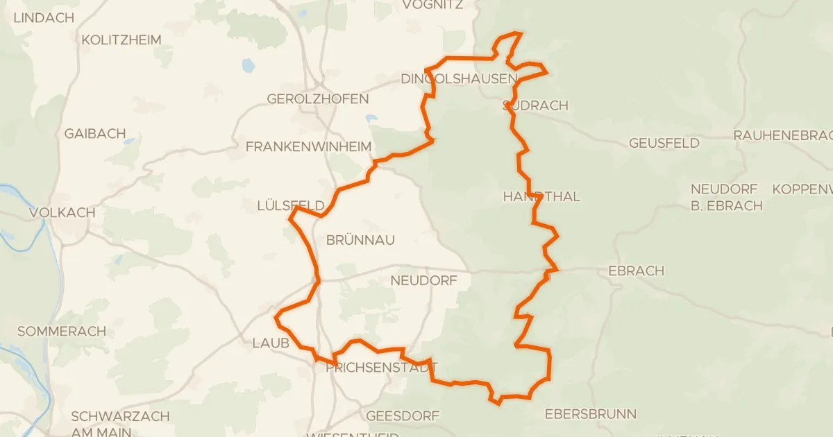 Kaart van de fietsroute Rondje Schloss Neuses am Sand en Spitzenberg bei Ebrach