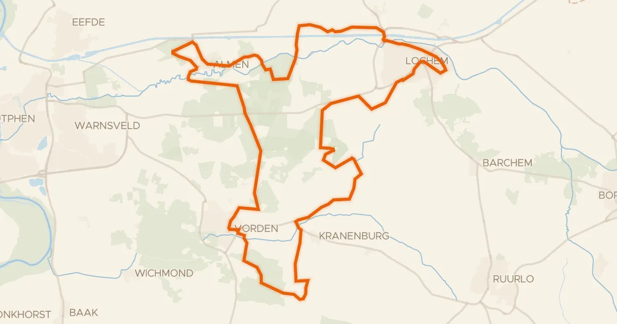 Map of the cycling route Staring Route