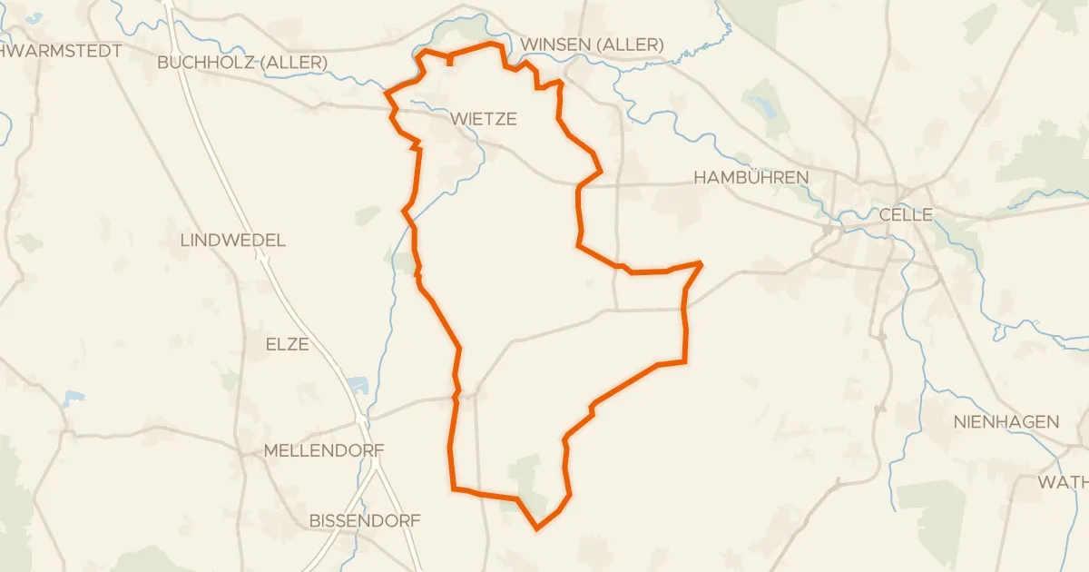 Map of the cycling route Rondje Trunnenmoor en Neustädter Holz