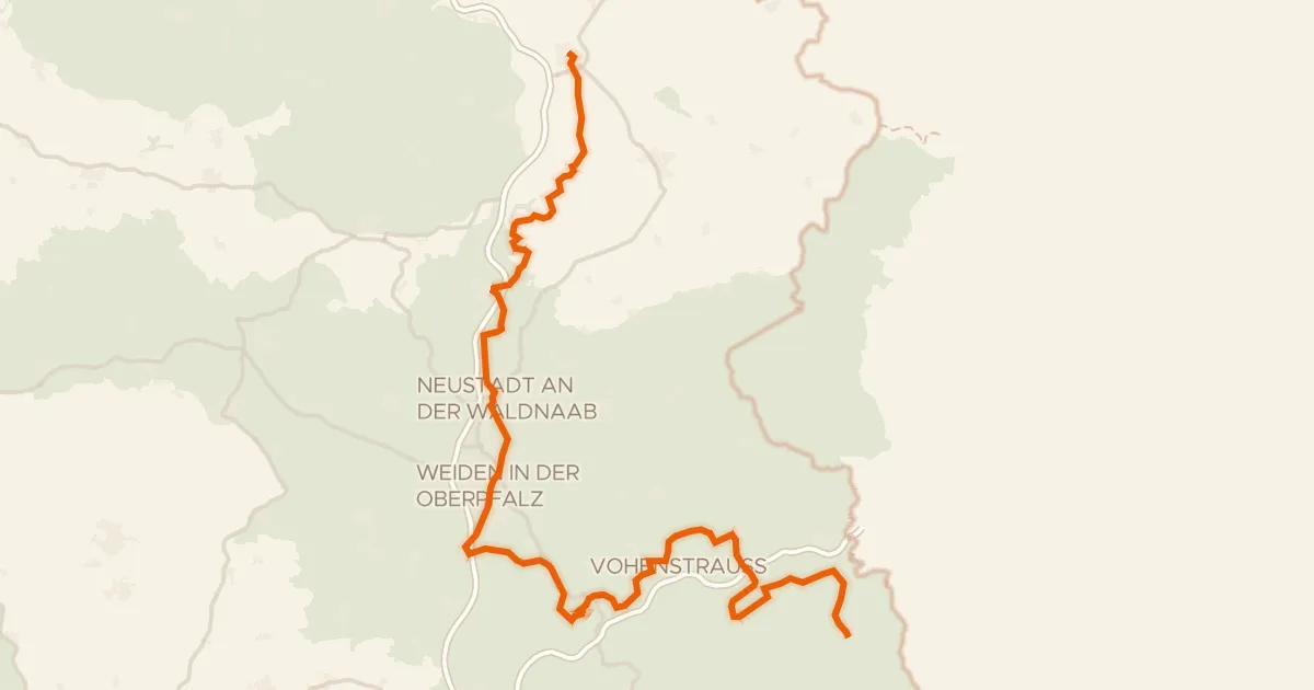 Kaart van de fietsroute Zoigl-Radweg