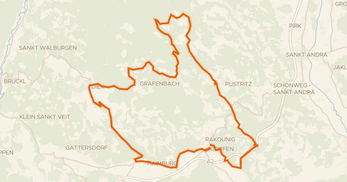 Map of the cycling route Wehrkirchentour