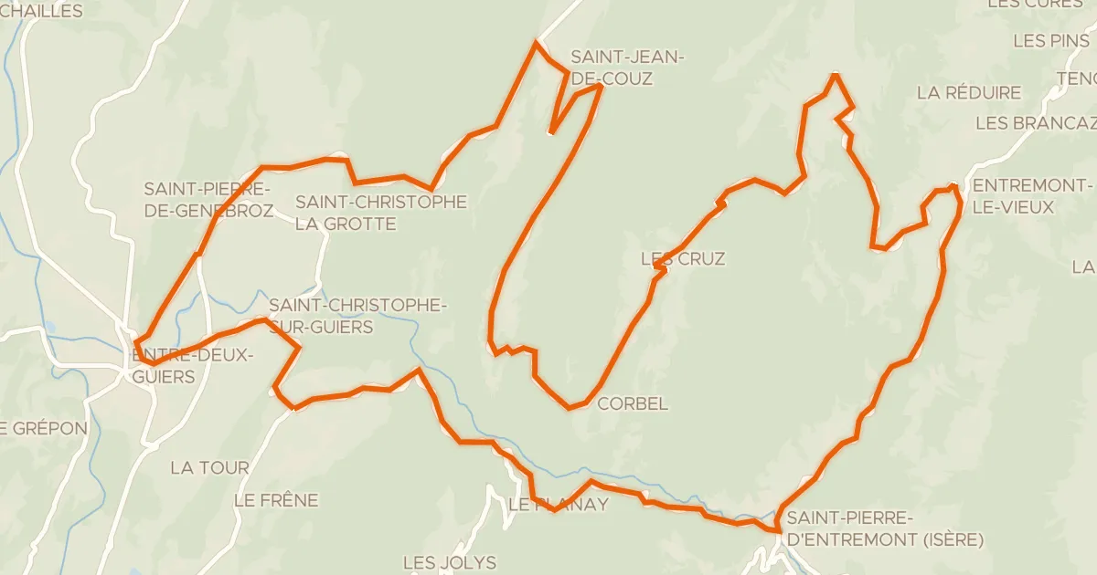 Map of the cycling route Circuit des Entremonts