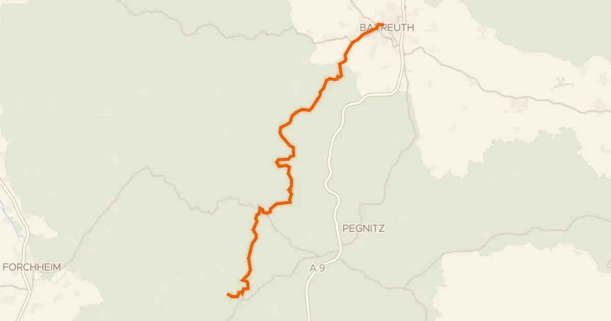Map of the cycling route Pottenstein-Radweg