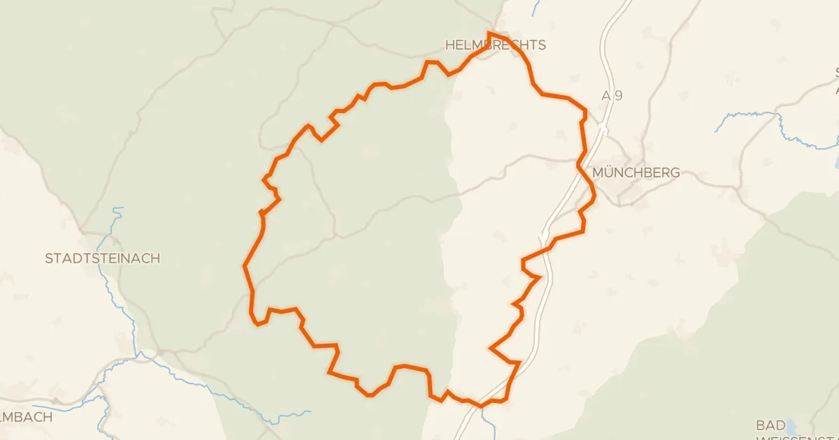 Kaart van de fietsroute Rondje Naturpark Frankenwald en Selbitz