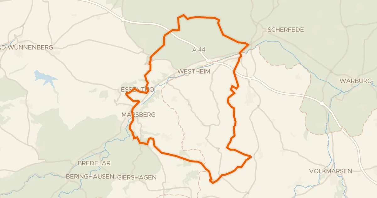 Kaart van de fietsroute Rondje Bleikuhlen en Hammerbachtal