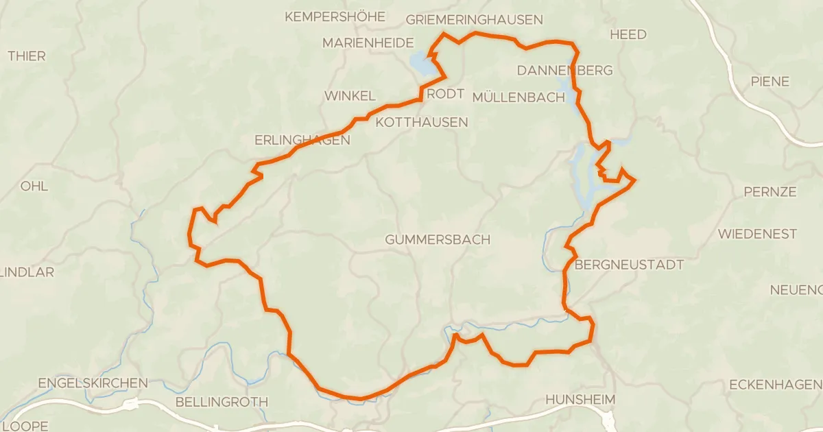 Kaart van de fietsroute Rondje Genkel-Tal en Rengsetal