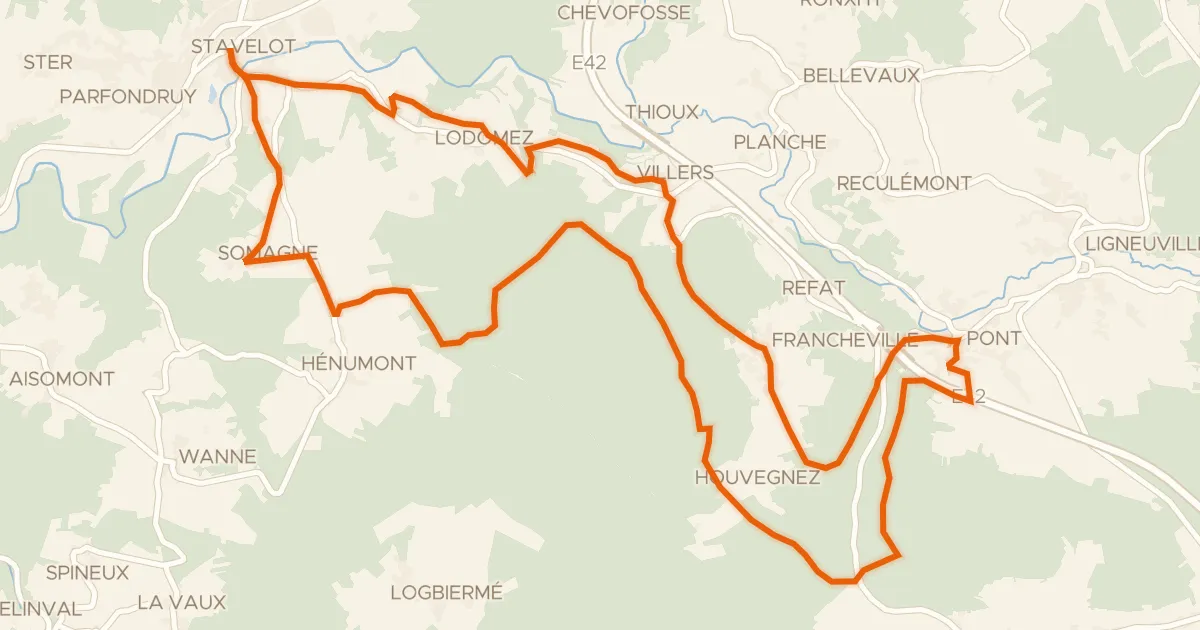 Map of the cycling route 4. Les Hauts de Francheville