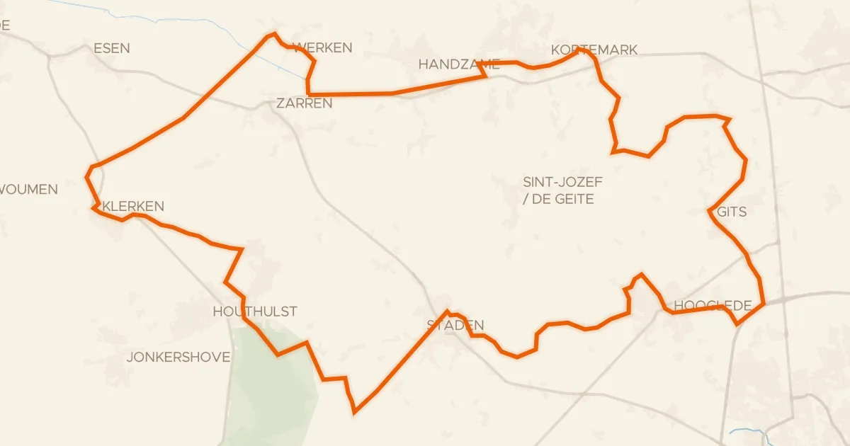Kaart van de fietsroute Vrijbos