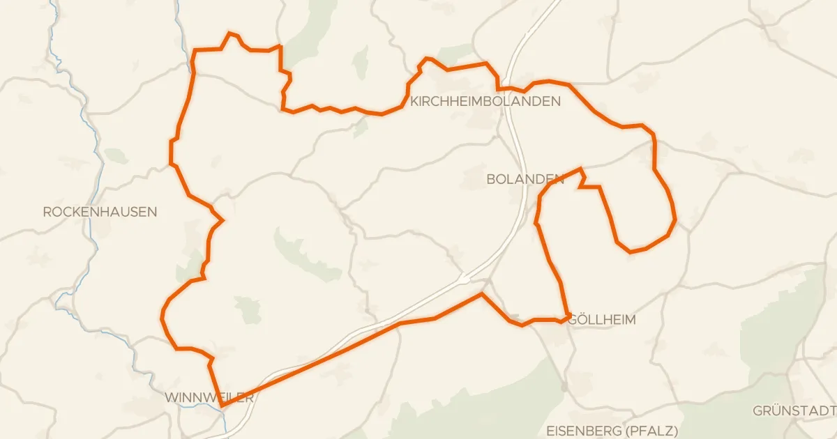 Kaart van de fietsroute Rondje Burg Falkenstein en Wasenbacher Höhe