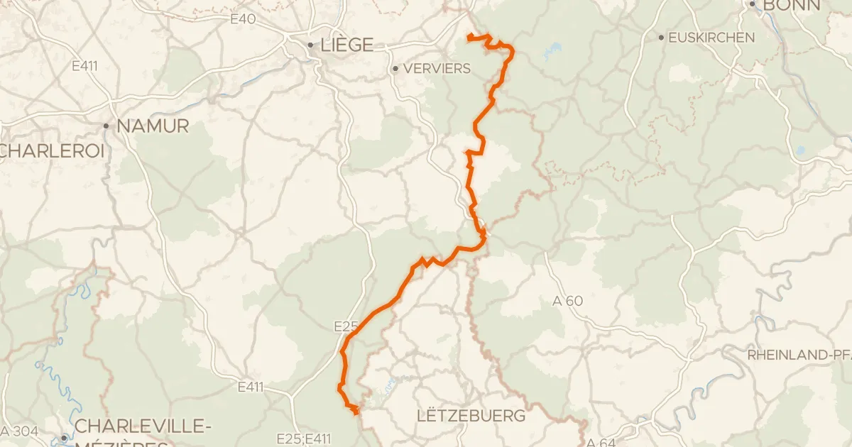 Map of the cycling route RAVeL W9 La Véloroute grandeur Nature