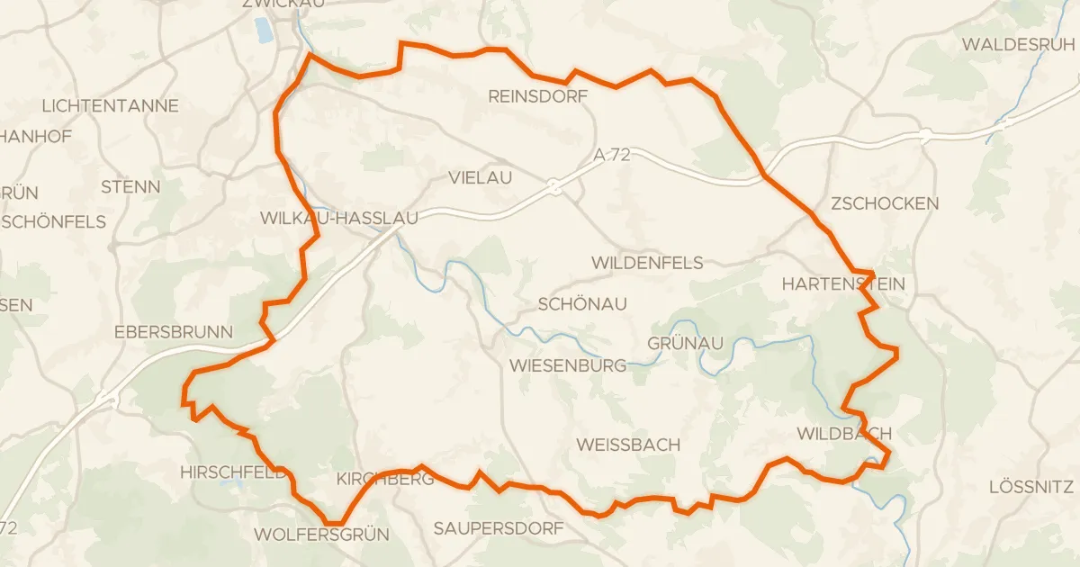 Map of the cycling route Rondje Schlossruine Hartenstein en Hartensteiner Wald