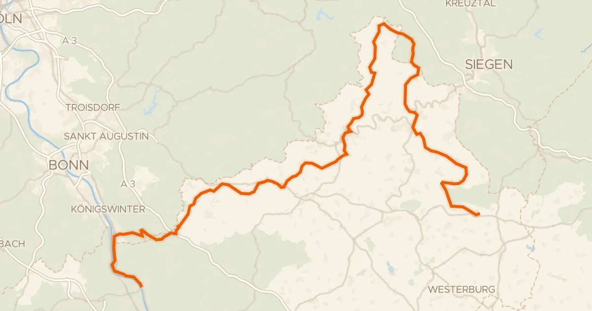 Kaart van de fietsroute Westerwaldschleife