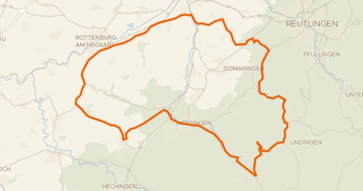 Kaart van de fietsroute Rondje Schloss Kilchberg en Schloss Bühl
