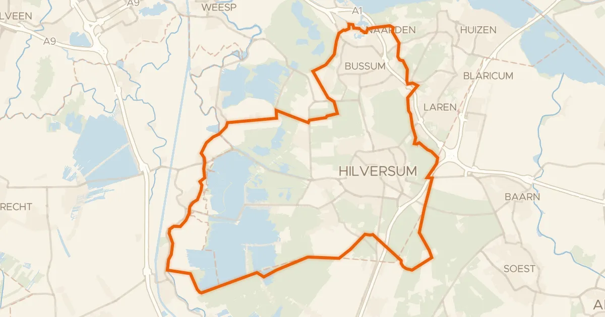 Map of the cycling route Rondje Vesting Naarden en Fort Nieuwersluis