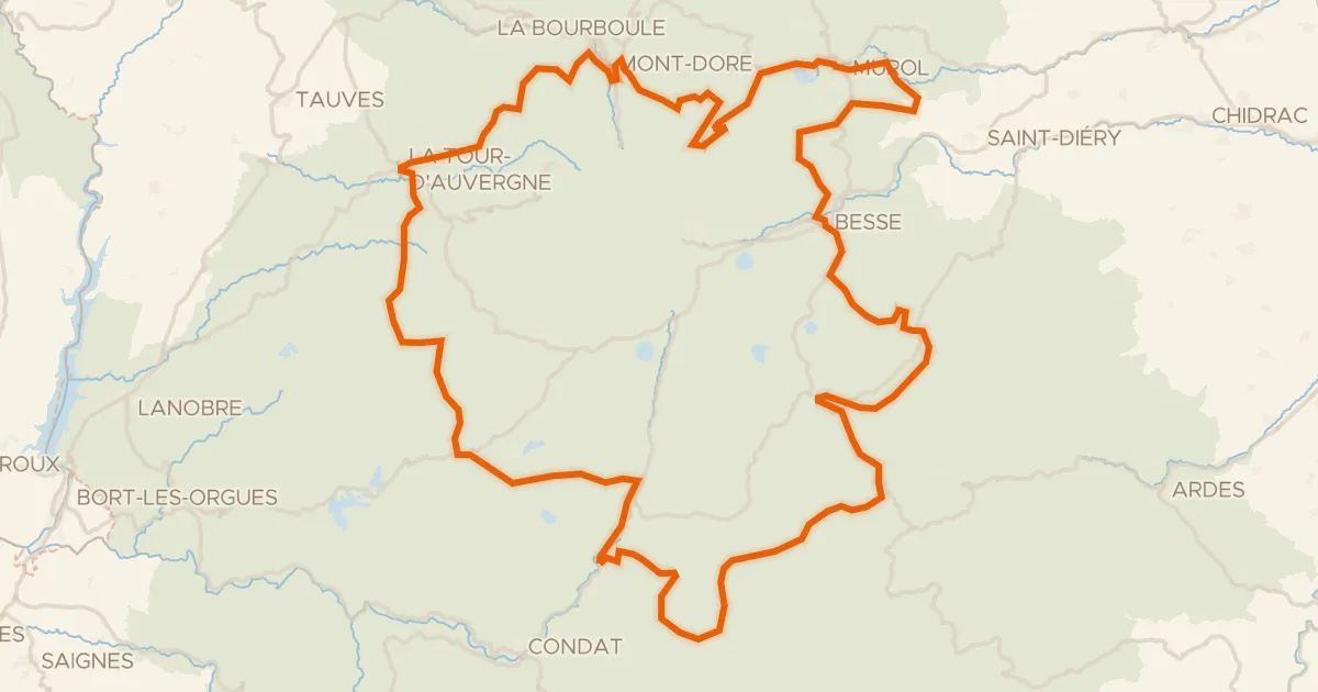 Kaart van de fietsroute Le 150 km - Cyclo