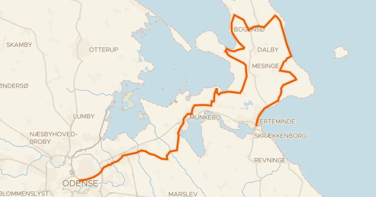 Map of the cycling route Herregårdsruten - Etape 1