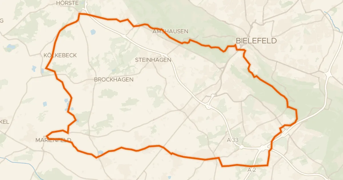 Kaart van de fietsroute Rondje Hühnermoor en Jakobsberg