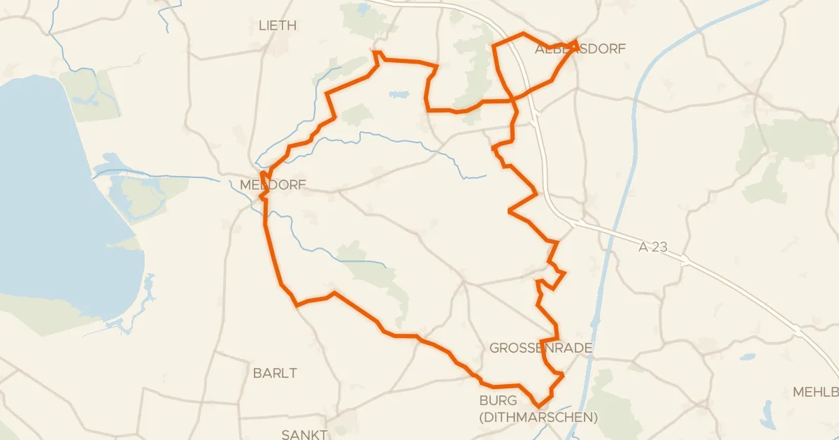 Kaart van de fietsroute Rondje Fortuna en Riesewohld