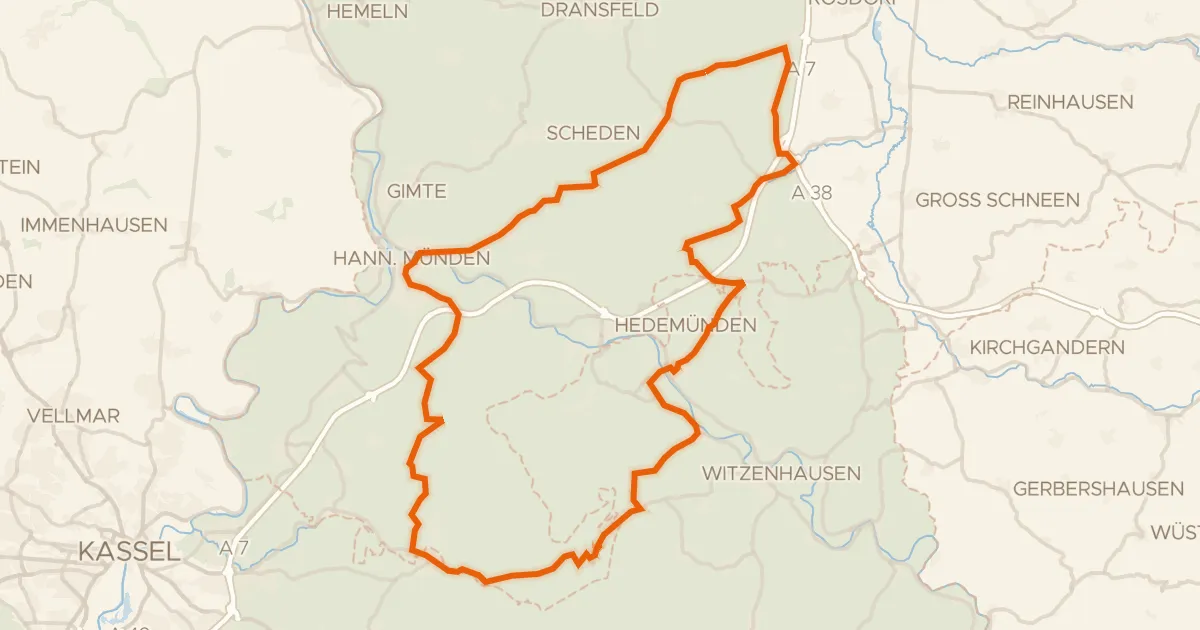 Map of the cycling route Rondje Schloss Berlepsch en Hochmoor Hühnerfeld