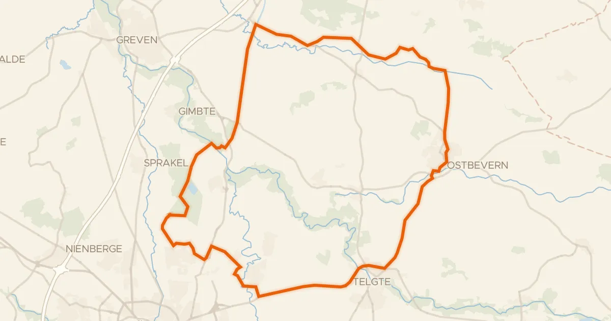 Kaart van de fietsroute Rondje Emsaue en Rieselfelder
