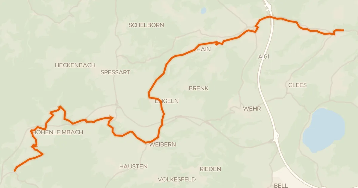 Kaart van de fietsroute Brohltalradweg