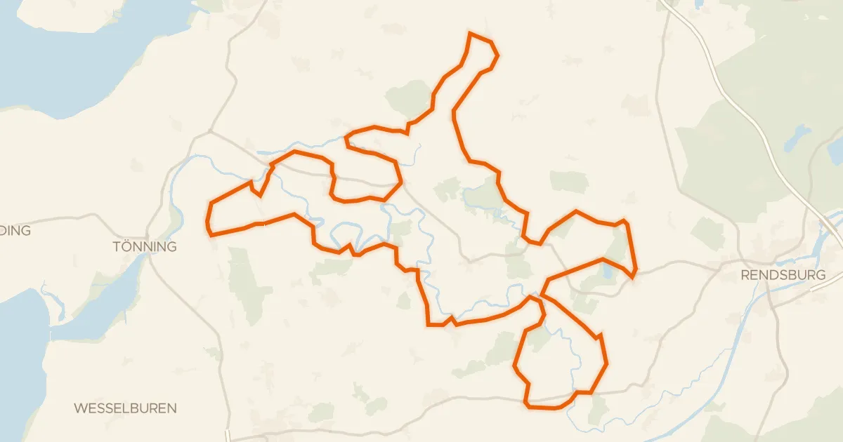 Kaart van de fietsroute Eider-Treene-Sorge-Radweg