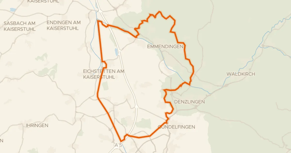 Map of the cycling route Rondje Burg Landeck en Dreisam