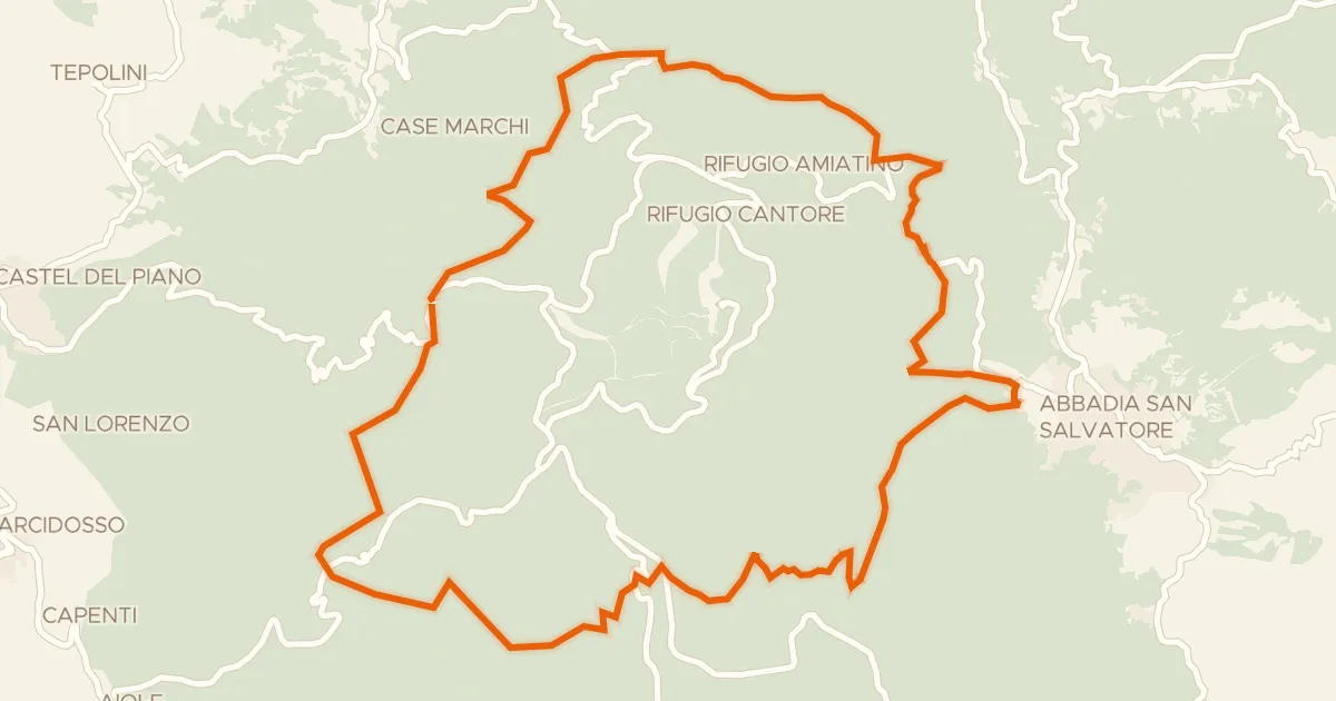 Kaart van de fietsroute Anello dell'Amiata