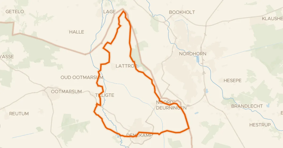 Map of the cycling route Grens Fietsroute