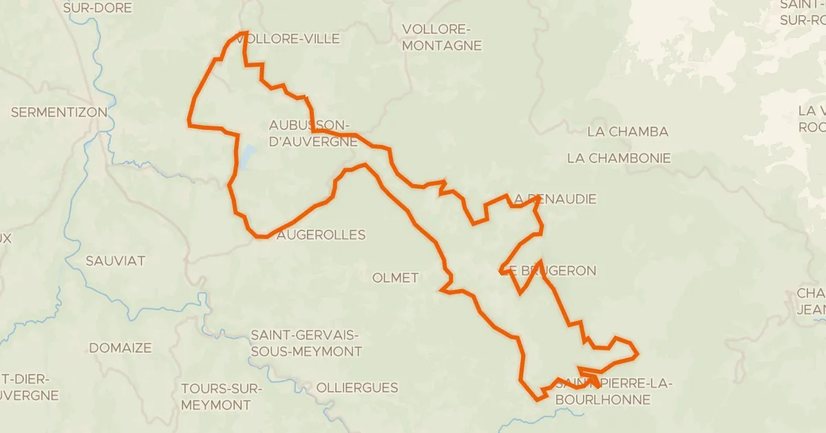 Kaart van de fietsroute Circuit du Forez - Les Hautes-Chaumes