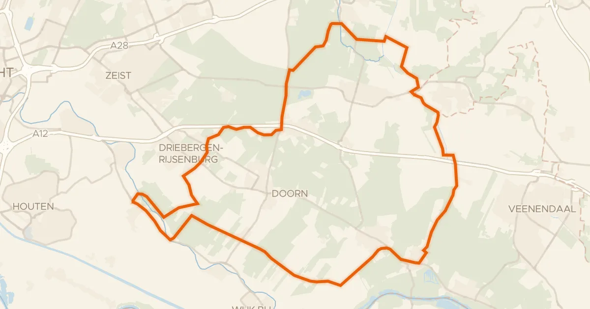Kaart van de fietsroute Rondje Kasteel Lunenburg en Kasteel Sandenburg