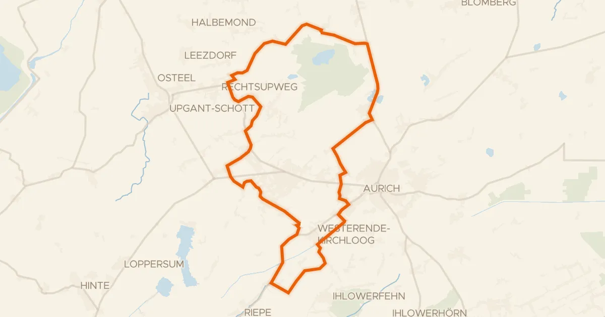 Kaart van de fietsroute Rondje Haxtumer Mühle en Ems-Jade-Kanal