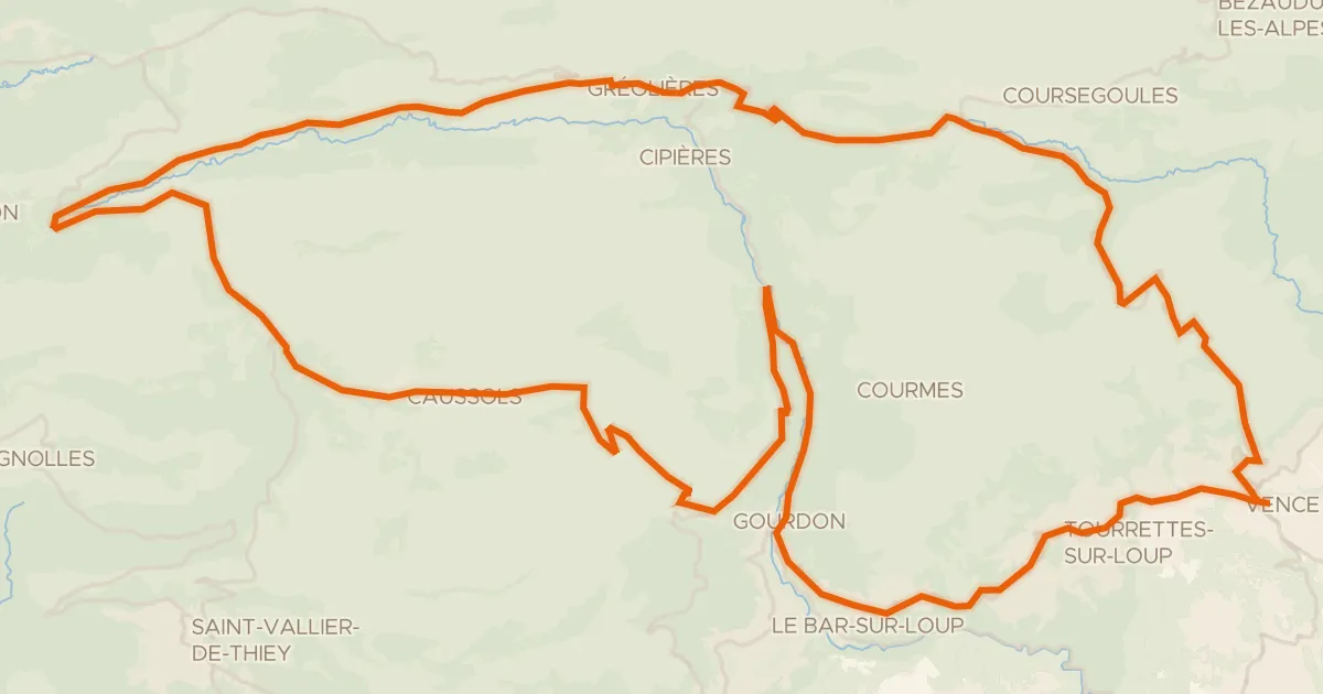Kaart van de fietsroute Autour du Col de Vence - 2