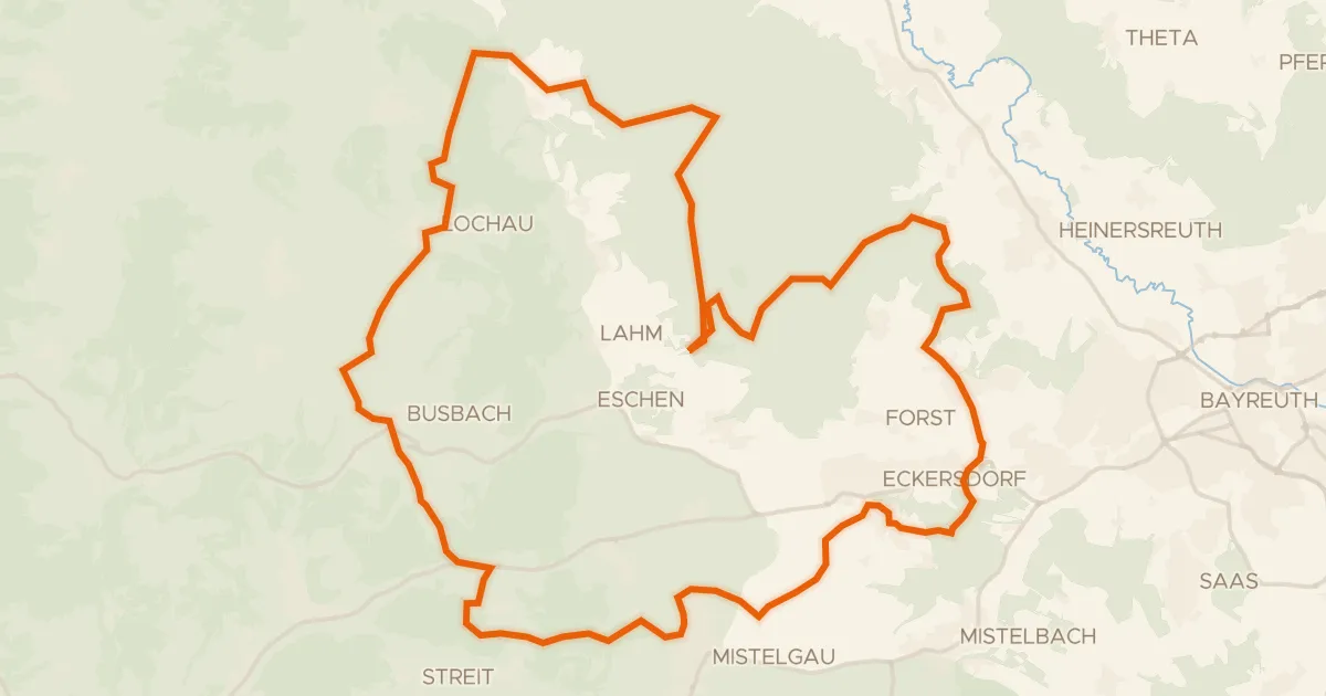 Kaart van de fietsroute Rondje Teufelsloch en Siegesturm Eckersdorf