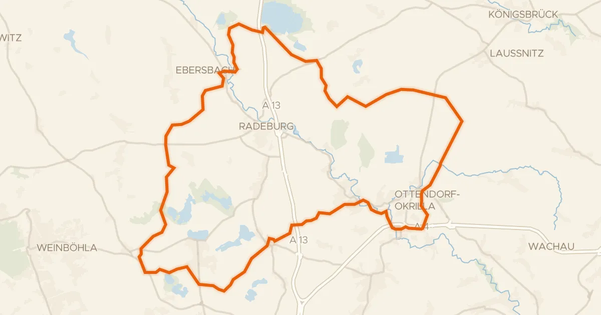 Kaart van de fietsroute Rondje Wasserschloss Zschorna en Dippelsdorfer Teich