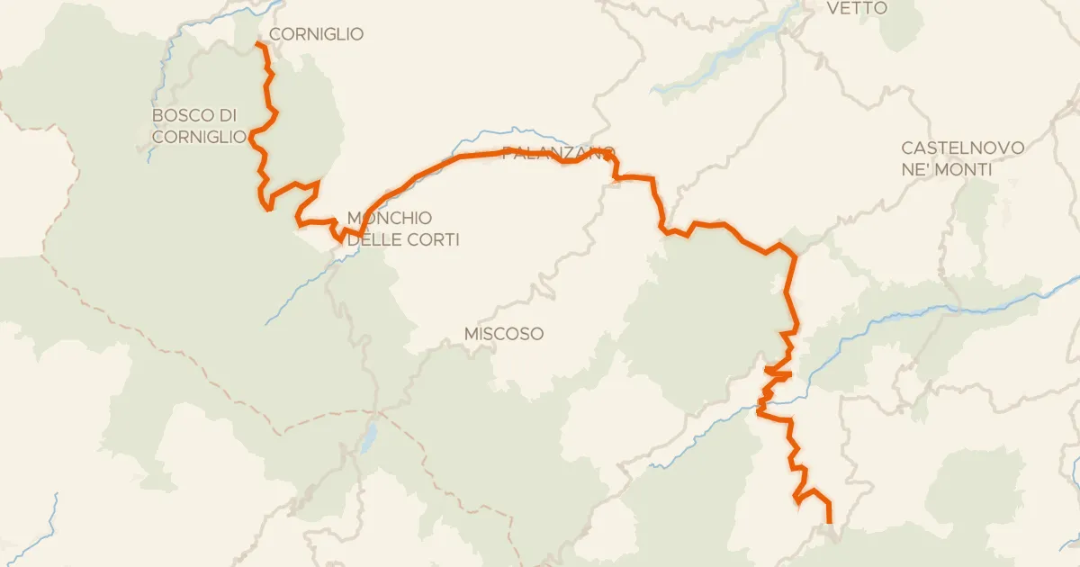 Map of the cycling route ABT Tappa 6: Corniglio - Ventasso (Ligonchio)