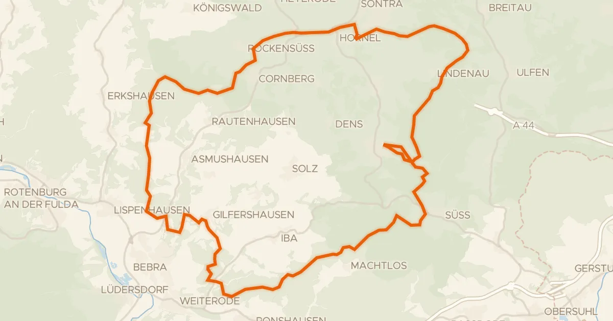 Kaart van de fietsroute Rondje Tannenburg en Geo-Naturpark Frau-Holle-Land